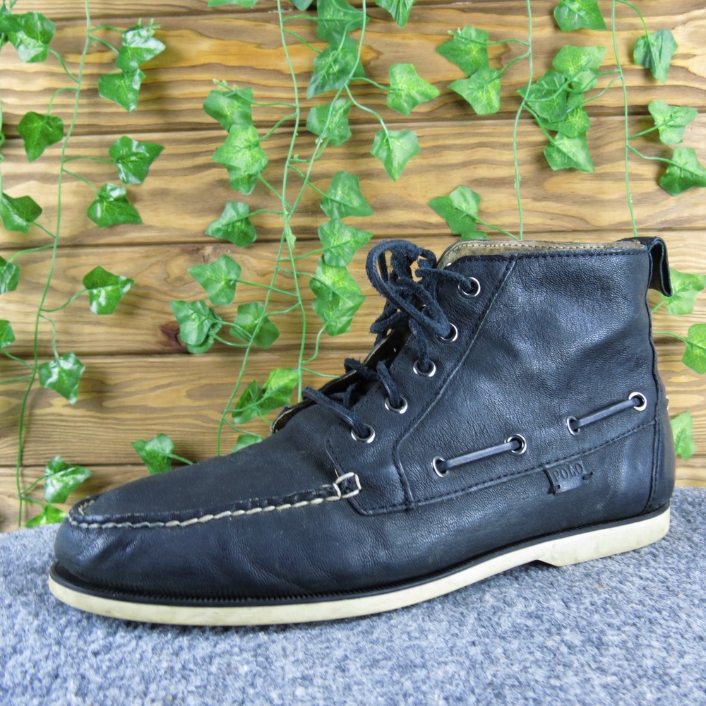 Polo Ralph Lauren Barrott Leather Boat Shoes Ankle Boots Menswear 10D